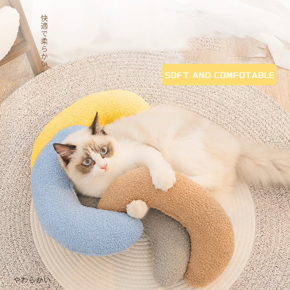 Pillow For Cats, U-Shaped Pillow Equipped With An Adjustable Cat Collar, For Pet Cervical Protection Sleeping Improve For Cat To Lay On Cat Bed Pillow Ultra Soft Pet Pillows