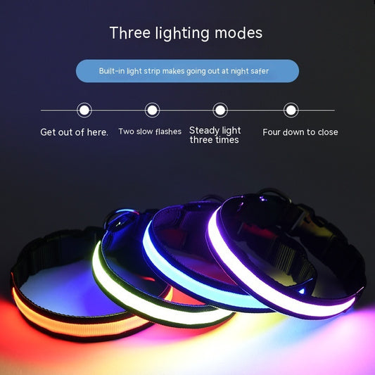 LED Nylon Fishing Line Luminous Collar USB Charging