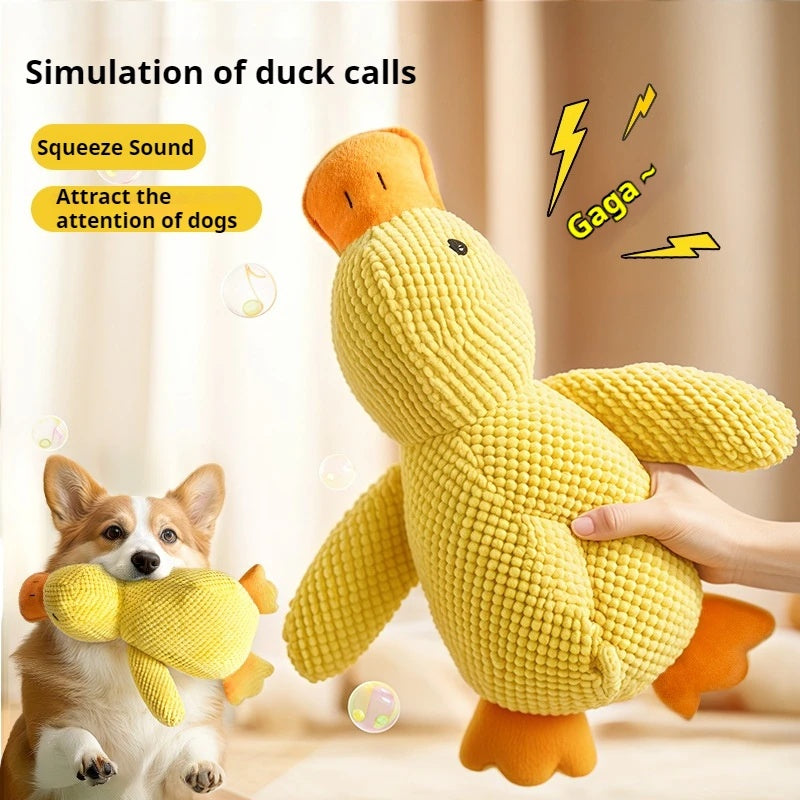 Pet Plush Toy Dog Calming Duck Stuffed Duck Toys Chew Toy Squeaky For Puppy Pet Teeth Cleaning Chew Pillow Toy Pet Supplies